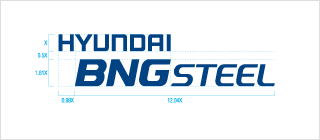 HYUNDAI BNG STEEL Symbol mark - Vertical combination - Spatial rules image