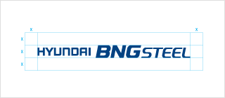 HYUNDAI BNG STEEL Symbol mark - Horizontal combination - Spatial rules image